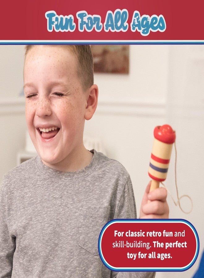 Continuum Games Way Back Toys Wooden Ball Catch, Game of Steady Hands and Skill, Novelty Family Fun Game for Ages 5 and up - Image 3